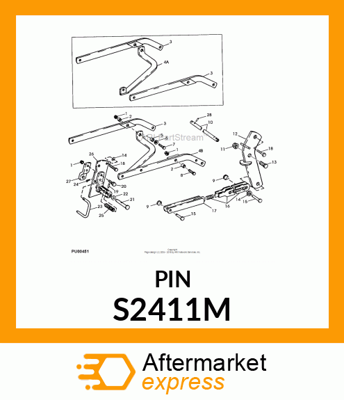 PIN FASTENER, RIVET, DRILLED FE/ZN S2411M