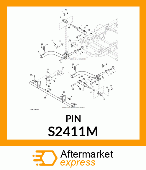 PIN FASTENER, RIVET, DRILLED FE/ZN S2411M