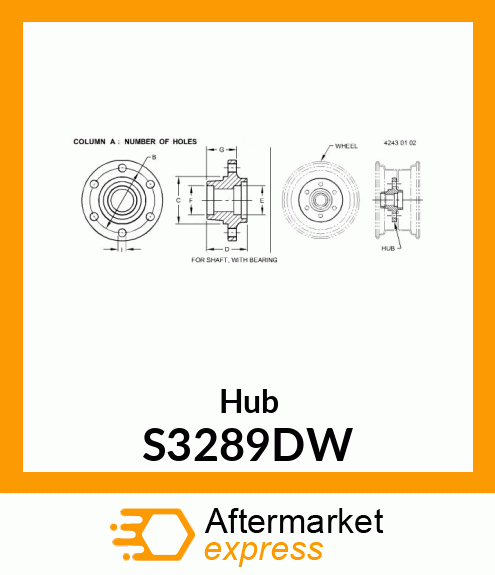 WHEEL HUB S3289DW