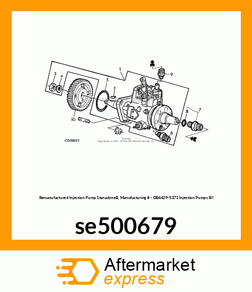 PUMP, FUEL INJ, REMAN se500679