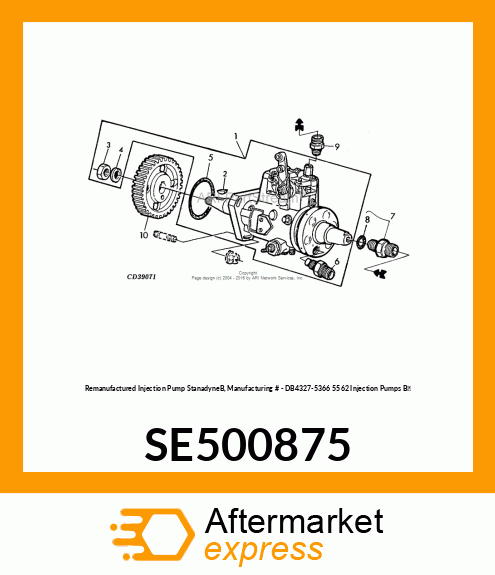 PUMP,REMAN FUEL INJ (STANADYNE) SE500875