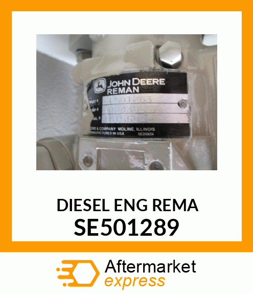 ENGINE,COMPLETE RUNNING REMANUFACTU SE501289