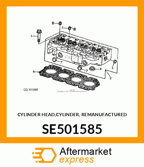 CYLINDER HEAD,CYLINDER, REMANUFACTU SE501585