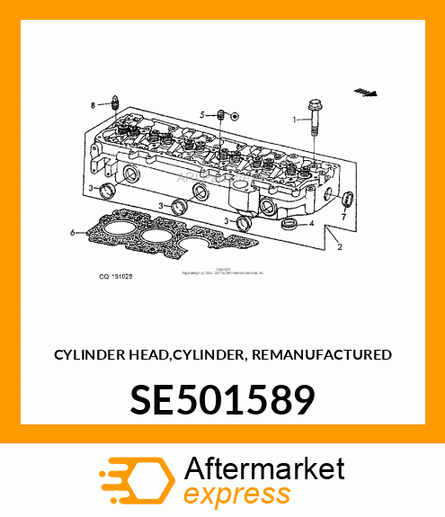 CYLINDER HEAD,CYLINDER, REMANUFACTU SE501589