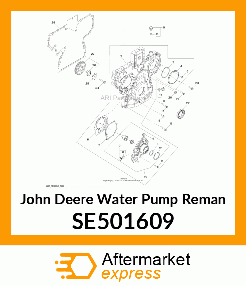 WATER PUMP,REMAN WATER PUMP SE501609