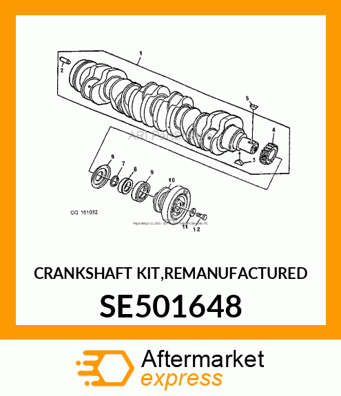 CRANKSHAFT KIT,REMAN SE501648