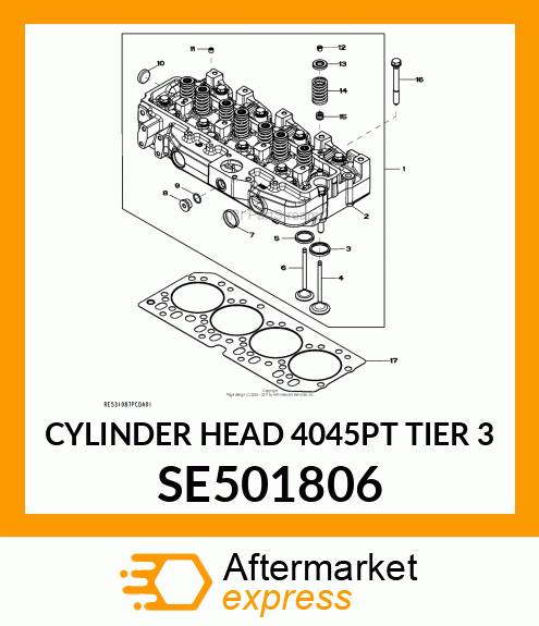 CYLINDER HEAD 4045PT TIER 3 SE501806