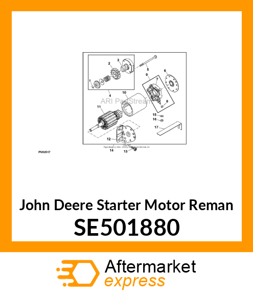 STARTER MOTOR REMAN, STARTER, LG497 SE501880