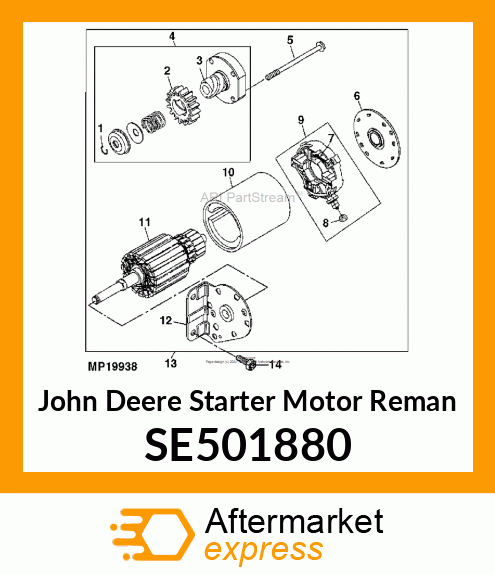 STARTER MOTOR REMAN, STARTER, LG497 SE501880