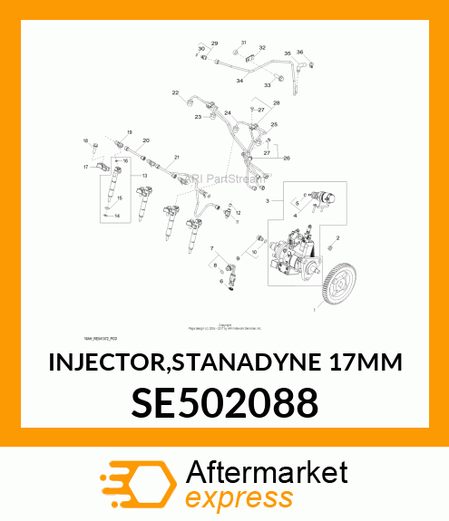 INJECTOR,STANADYNE 17MM SE502088