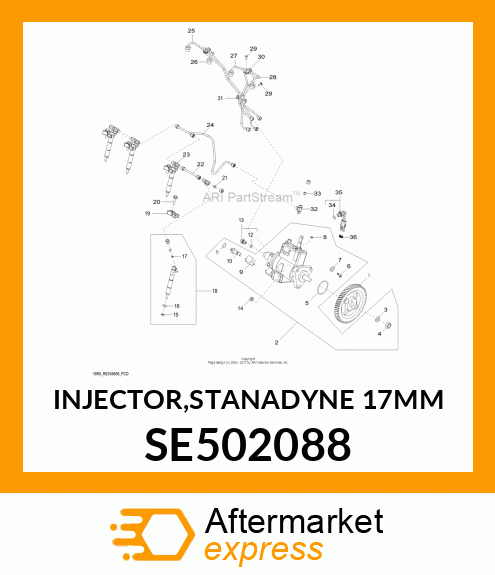 INJECTOR,STANADYNE 17MM SE502088