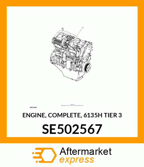 ENGINE, COMPLETE, 6135H TIER 3 SE502567