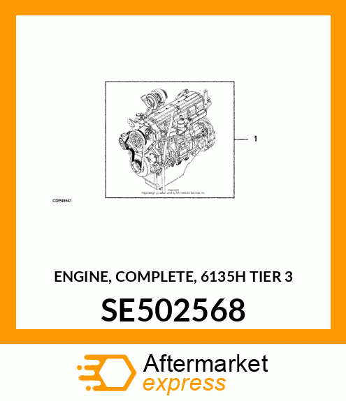 ENGINE, COMPLETE, 6135H TIER 3 SE502568