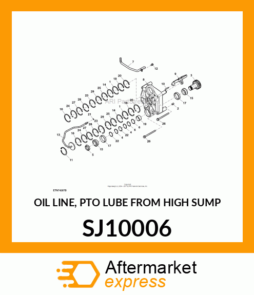 OIL LINE, PTO LUBE FROM HIGH SUMP SJ10006