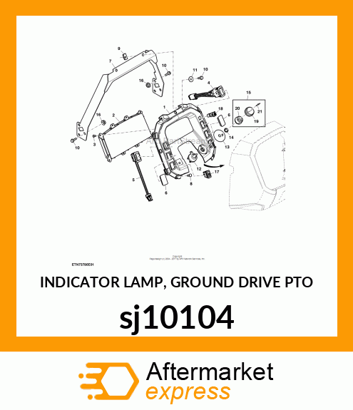 INDICATOR LAMP, GROUND DRIVE PTO sj10104