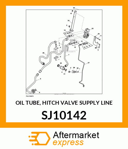 OIL TUBE, HITCH VALVE SUPPLY LINE SJ10142