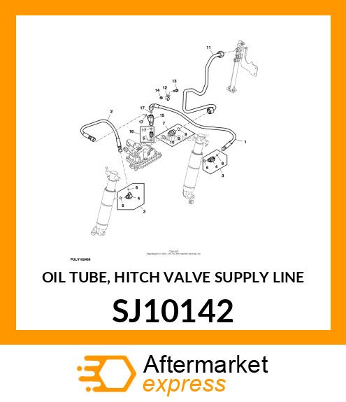OIL TUBE, HITCH VALVE SUPPLY LINE SJ10142