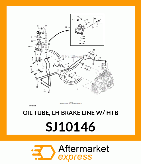 OIL TUBE, LH BRAKE LINE W/ HTB SJ10146