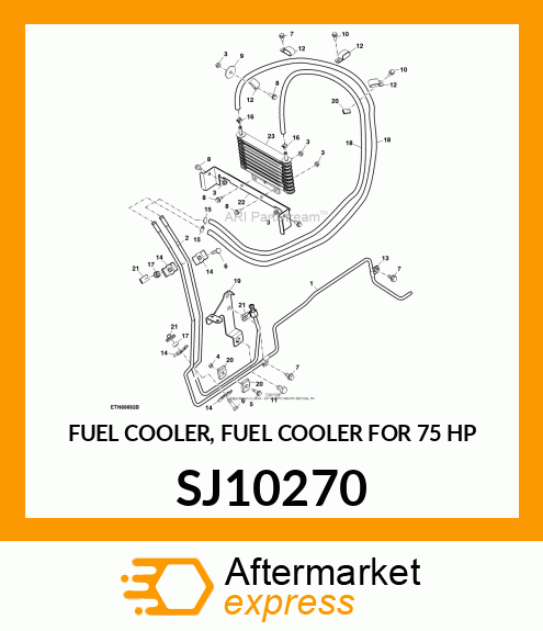 FUEL COOLER, FUEL COOLER FOR 75 HP SJ10270