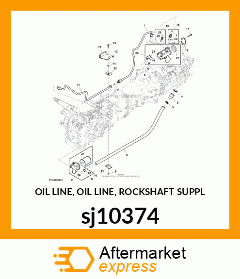 OIL LINE, OIL LINE, ROCKSHAFT SUPPL sj10374