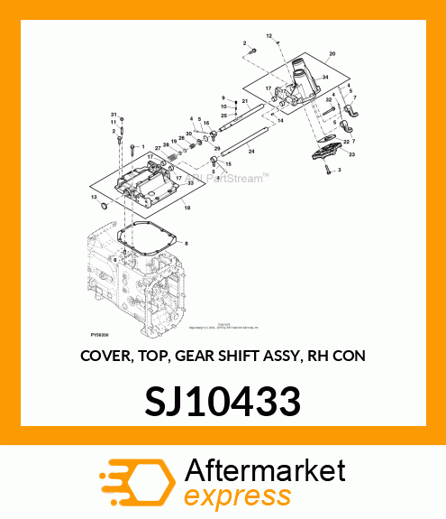 COVER, TOP, GEAR SHIFT ASSY, RH CON SJ10433