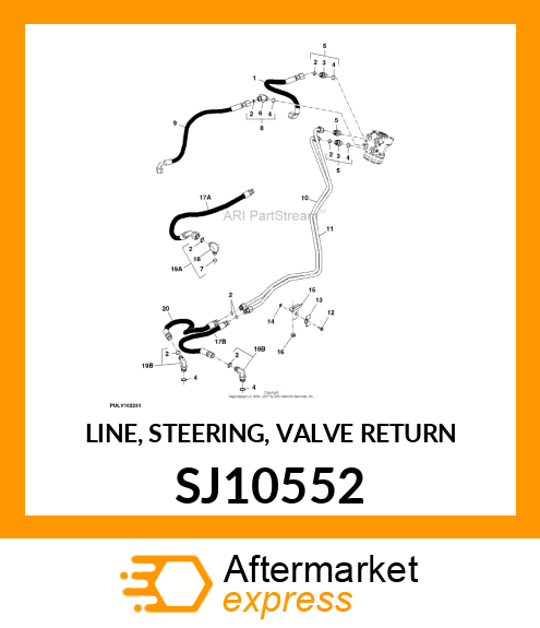 LINE, STEERING, VALVE RETURN SJ10552