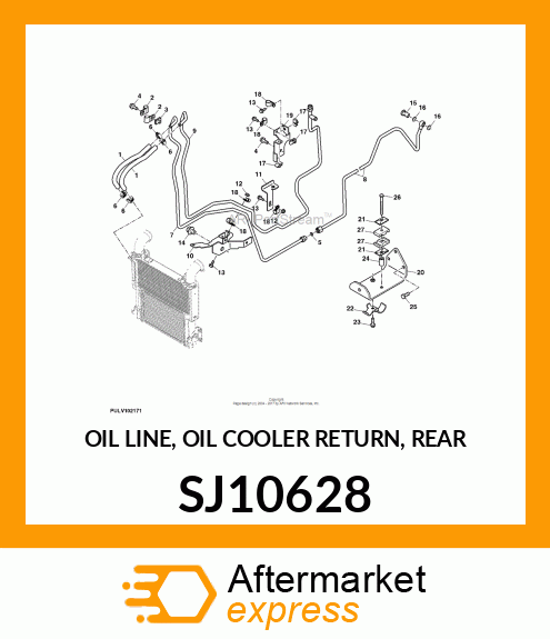 OIL LINE, OIL COOLER RETURN, REAR SJ10628