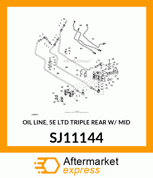 OIL LINE, 5E LTD TRIPLE REAR W/ MID SJ11144
