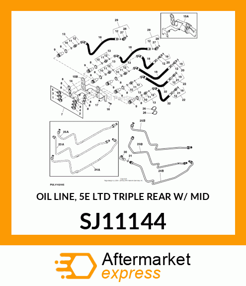 OIL LINE, 5E LTD TRIPLE REAR W/ MID SJ11144