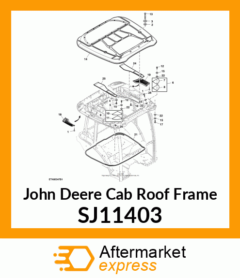 CAB ROOF FRAME, OUTER ROOF, CAB SJ11403