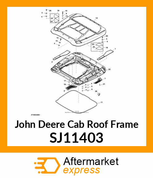 CAB ROOF FRAME, OUTER ROOF, CAB SJ11403