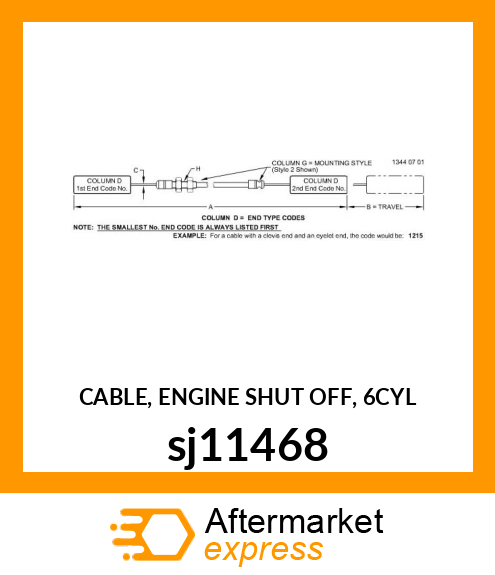 CABLE, ENGINE SHUT OFF, 6CYL sj11468