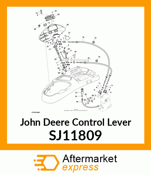 CONTROL LEVER, ASM, HITCH POSITION SJ11809