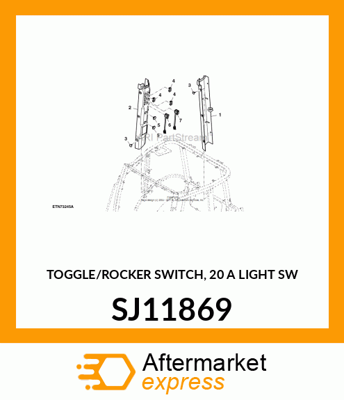 TOGGLE/ROCKER SWITCH, 20 A LIGHT SW SJ11869