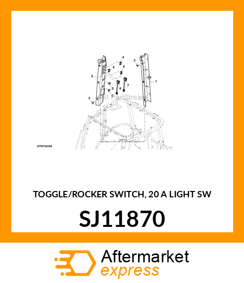 TOGGLE/ROCKER SWITCH, 20 A LIGHT SW SJ11870