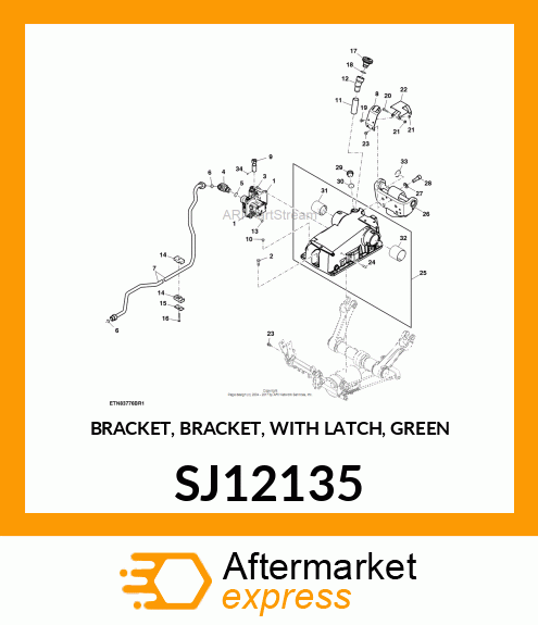 BRACKET, BRACKET, WITH LATCH, GREEN SJ12135