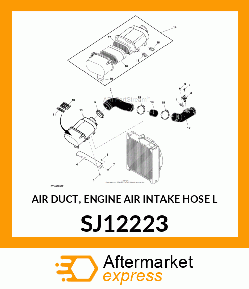 AIR DUCT, ENGINE AIR INTAKE HOSE L SJ12223