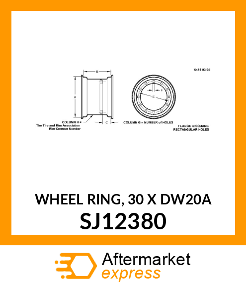 WHEEL RING, 30 X DW20A SJ12380