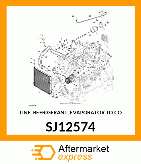 LINE, REFRIGERANT, EVAPORATOR TO CO SJ12574