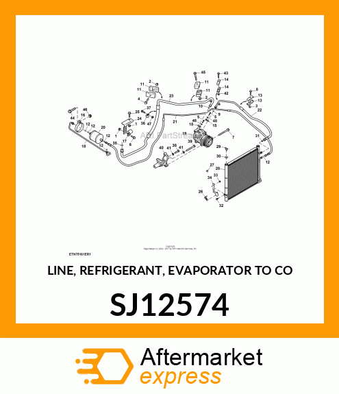 LINE, REFRIGERANT, EVAPORATOR TO CO SJ12574