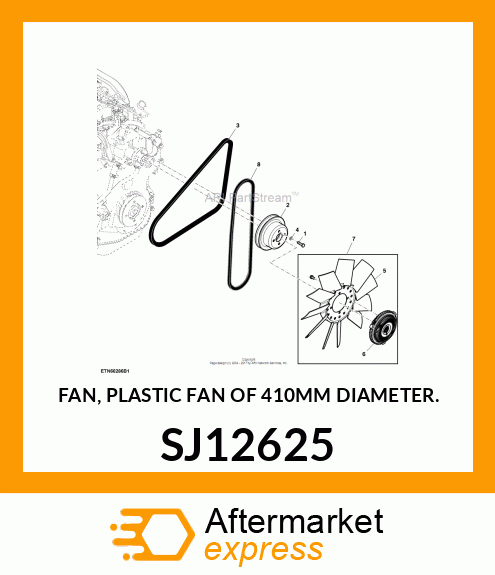 FAN, PLASTIC FAN OF 410MM DIAMETER. SJ12625