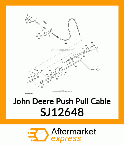 PUSH PULL CABLE, THROTTLE FOOT SJ12648
