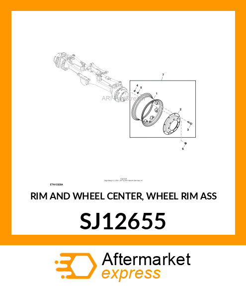 RIM AND WHEEL CENTER, WHEEL RIM ASS SJ12655
