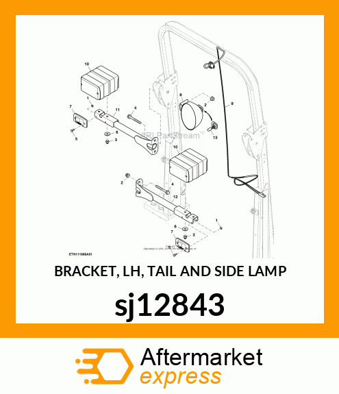 BRACKET, LH, TAIL AND SIDE LAMP sj12843