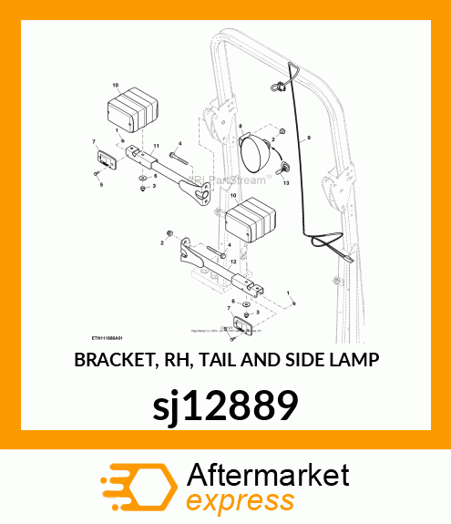 BRACKET, RH, TAIL AND SIDE LAMP sj12889