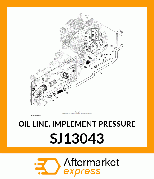 OIL LINE, IMPLEMENT PRESSURE SJ13043