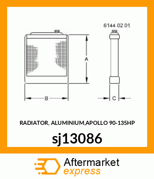 RADIATOR, ALUMINIUM,APOLLO 90 sj13086