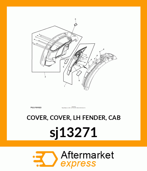 COVER, COVER, LH FENDER, CAB sj13271