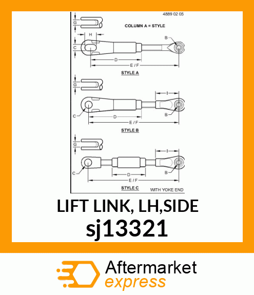 LIFT LINK, LH,SIDE sj13321