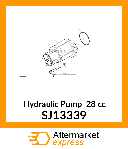 HYDRAULIC PUMP, 28CC amp; 9.5CC WITH 4 SJ13339